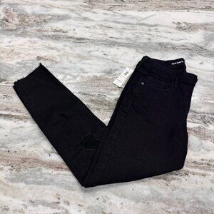 NWT Old Navy Black Rockstar High-Rise Ripped Knees Jeans Size 8